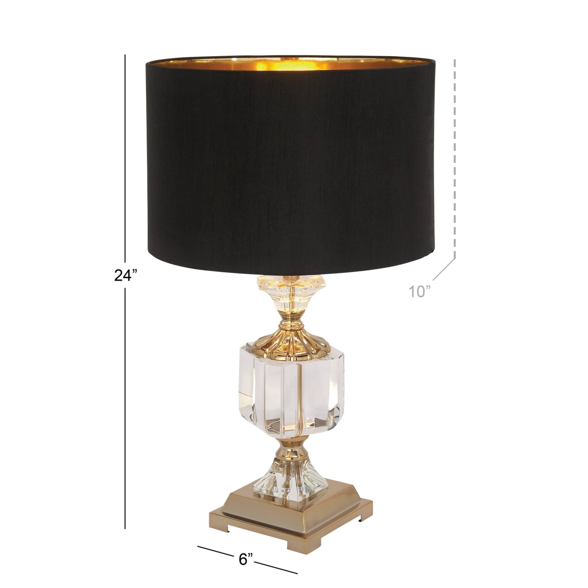 24" Gold Crystal Glam Table Lamp